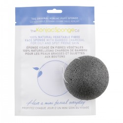 Eponge Konjac visage - Charbon de bambou
